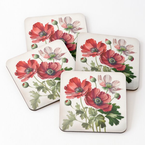 Item preview, Red Anemone Flowers  designed and sold by Vanover Designs.
