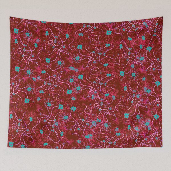 Item preview, Red and Turquoise Neuron Pattern designed and sold by vividbiology.