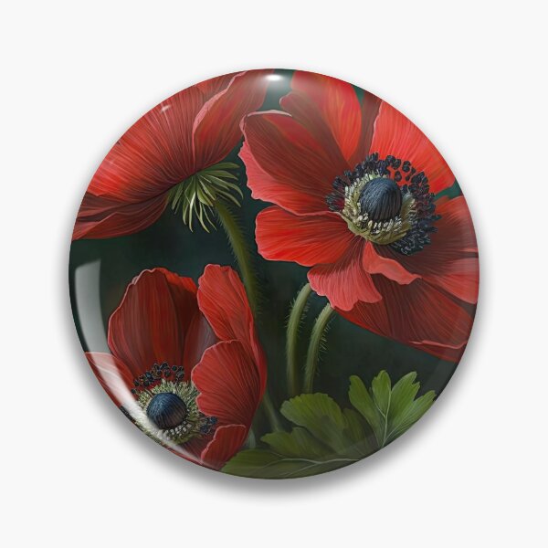 Item preview, Red Anemone Flowers  designed and sold by Vanover Designs.