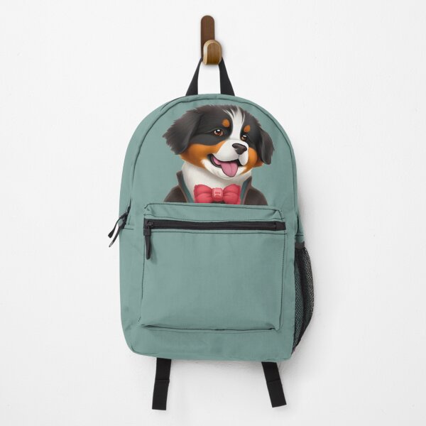 Item preview, Cute Smart Red Bow Bernese Mountain Dog - Happy Dog Cartoon Drawing designed and sold by Cawaiico.