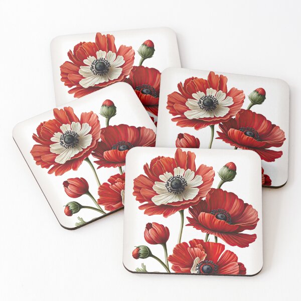 Item preview, Red Anemone Flowers  designed and sold by Vanover Designs.