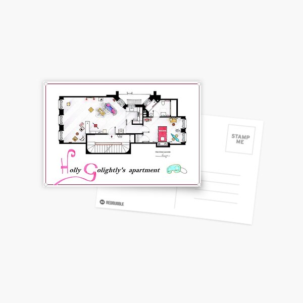 Breakfast at Tiffany's Apartment Floorplan v2 Postcard