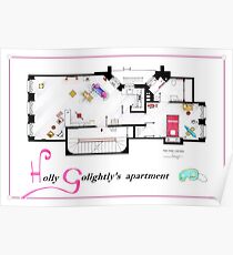 Breakfast at Tiffany's Apartment Floorplan v2 Poster
