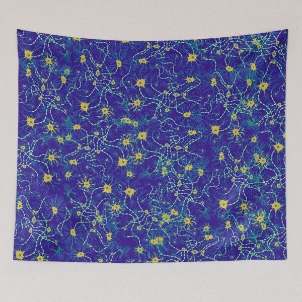 Item preview, Blue and Yellow Neuron Pattern designed and sold by vividbiology.