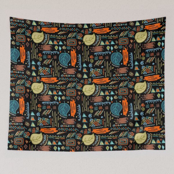 Item preview, Abstract tribal ethnic doodles pattern designed and sold by mrhighsky.