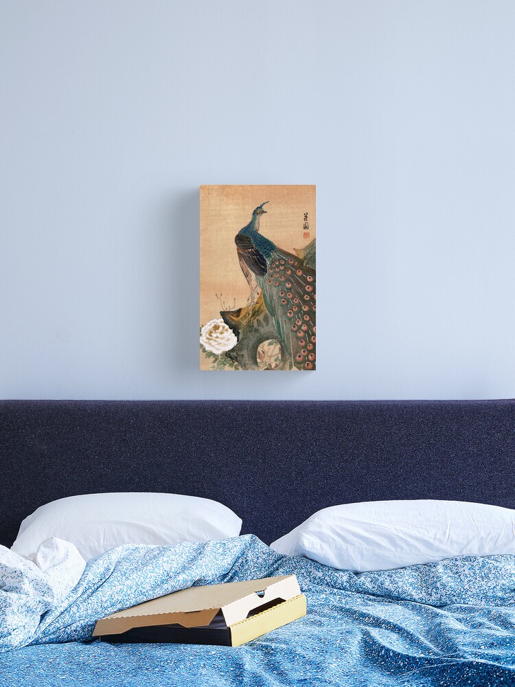 Thumbnail 2 of 3, Canvas Print, 19th C. Japanese Peacock designed and sold by historicimage.