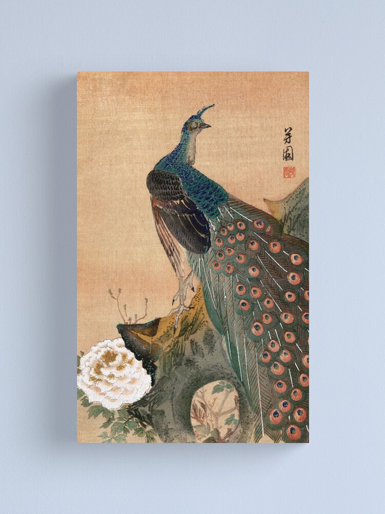 Thumbnail 1 of 3, Canvas Print, 19th C. Japanese Peacock designed and sold by historicimage.