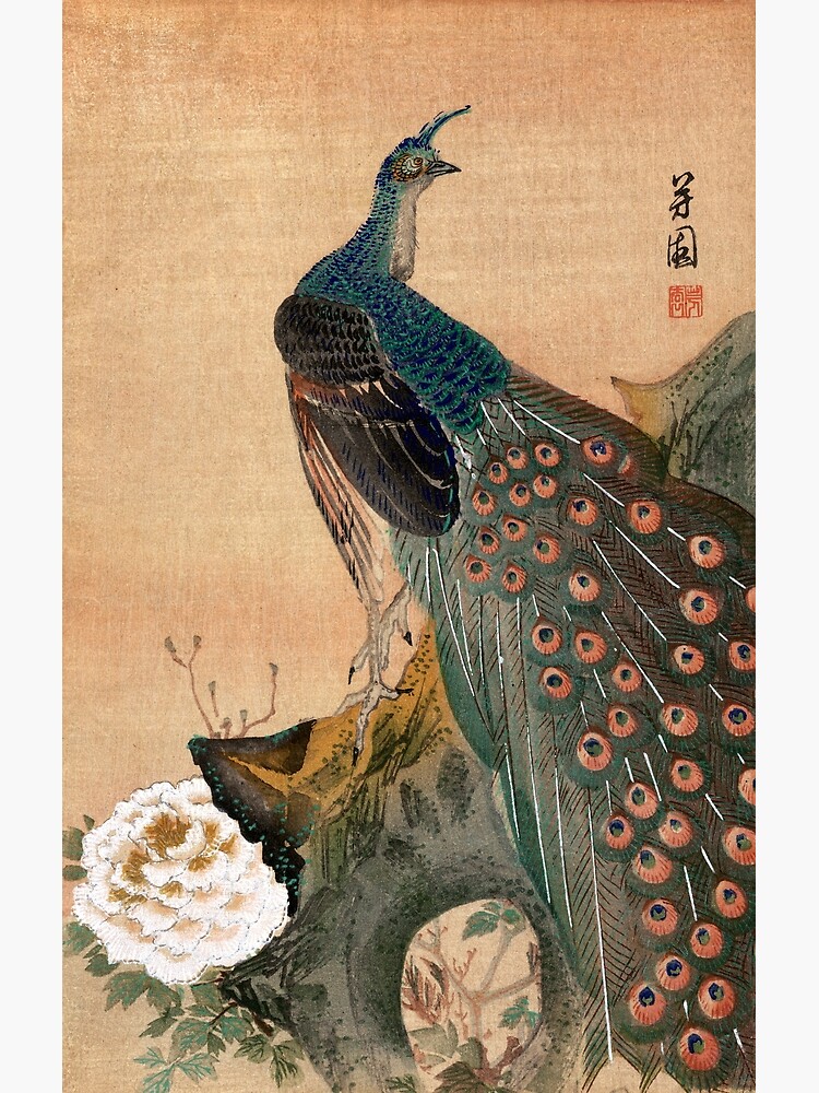 Thumbnail 3 of 3, Canvas Print, 19th C. Japanese Peacock designed and sold by historicimage.