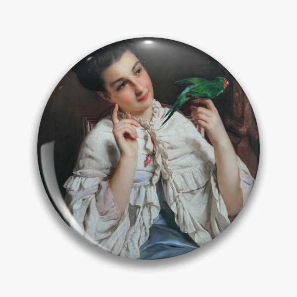 Item preview, Girl with Lovebirds by Henry Guillaume Schlesinger Remastered Xzendor7 Classical Art Old Masters Reproductions designed and sold by Xzendor7 Digital Art Creations.