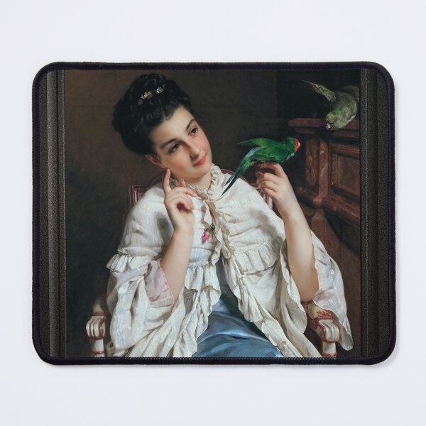 Item preview, Girl with Lovebirds by Henry Guillaume Schlesinger Remastered Xzendor7 Classical Art Old Masters Reproductions designed and sold by Xzendor7 Digital Art Creations.