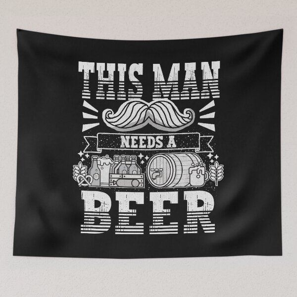 Item preview, This man needs a beer Funny Quote designed and sold by VichallanStudio.