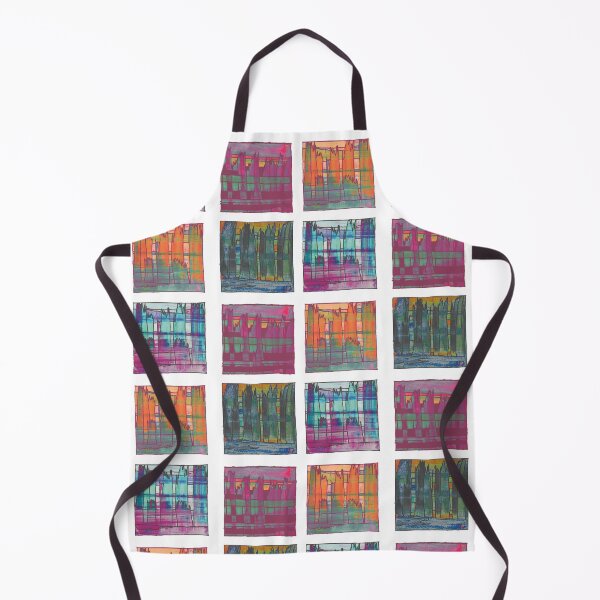 Item preview, Liminal Space in Orange, Bordeaux, Bottle Green and Sapphire Blue through 4 windows designed and sold by BlackArtichoke.