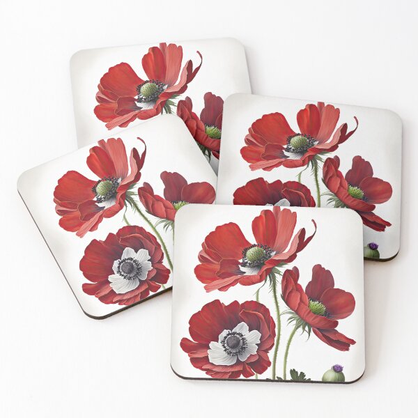 Item preview, Red Anemone Flowers  designed and sold by Vanover Designs.