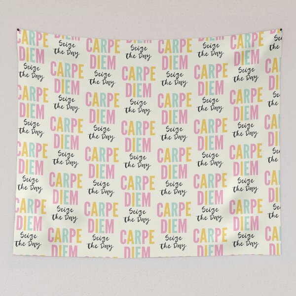 Aperçu de l'œuvre Carpe Diem Seize the Day Typographie colorée mignonne créée et vendue par IceCreamMuseum.