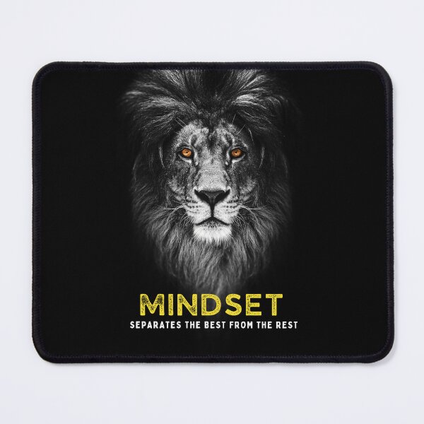 Item preview, MINDSET Black & White Lion Motivational Mindset Quote designed and sold by hiunlimit.