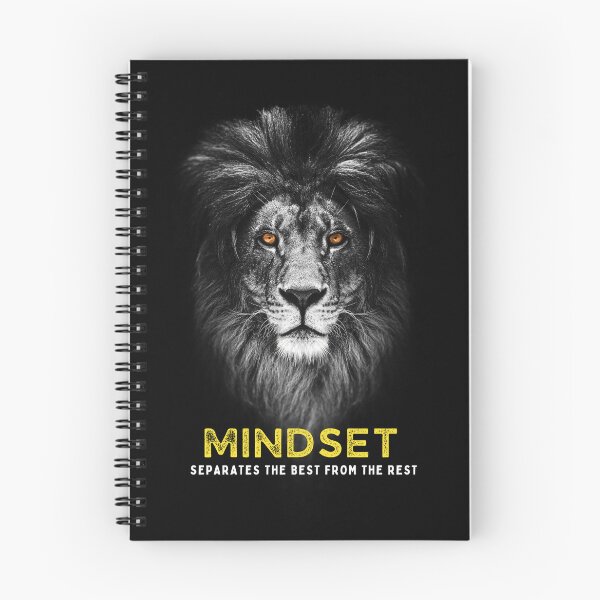 Item preview, MINDSET Black & White Lion Motivational Mindset Quote designed and sold by hiunlimit.