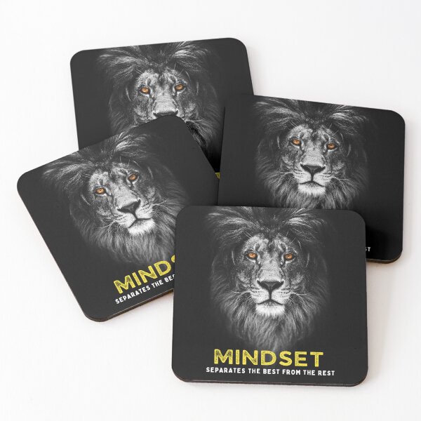 Item preview, MINDSET Black & White Lion Motivational Mindset Quote designed and sold by hiunlimit.