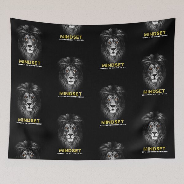 Item preview, MINDSET Black & White Lion Motivational Mindset Quote designed and sold by hiunlimit.