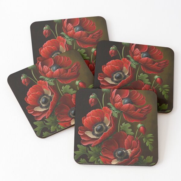 Item preview, Red Anemone Flowers  designed and sold by Vanover Designs.