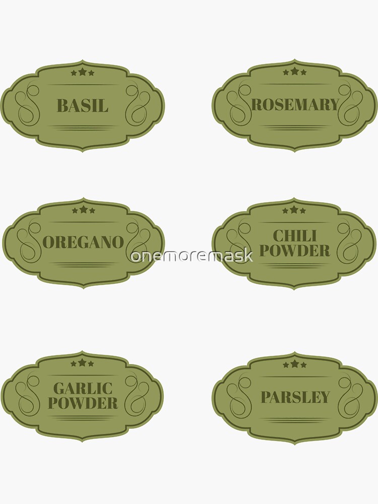 Spice labels set spice-labels-set-sticker-for-sale-by-onemoremask-redbubble
