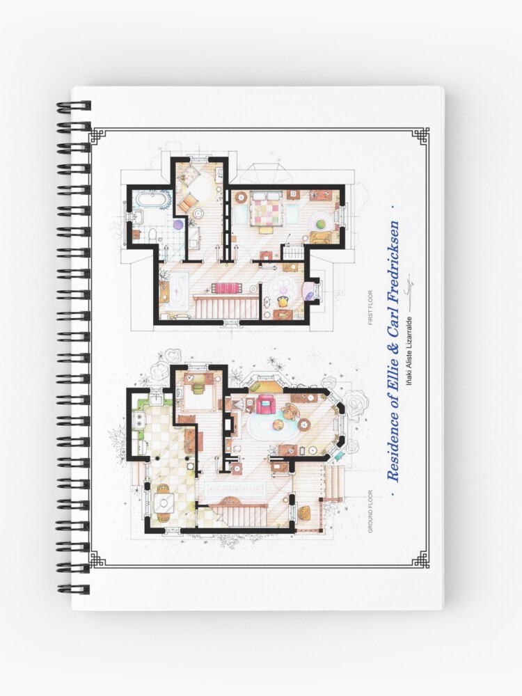 Floorplan Of The House From Up Spiral Notebook By Nikneuk
