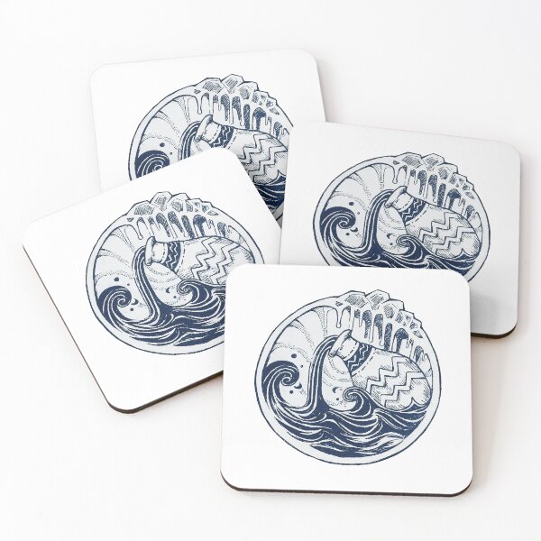 Item preview, Crest of Aquarius Black n White - Zodiac Crest Collection  designed and sold by Pcat007.