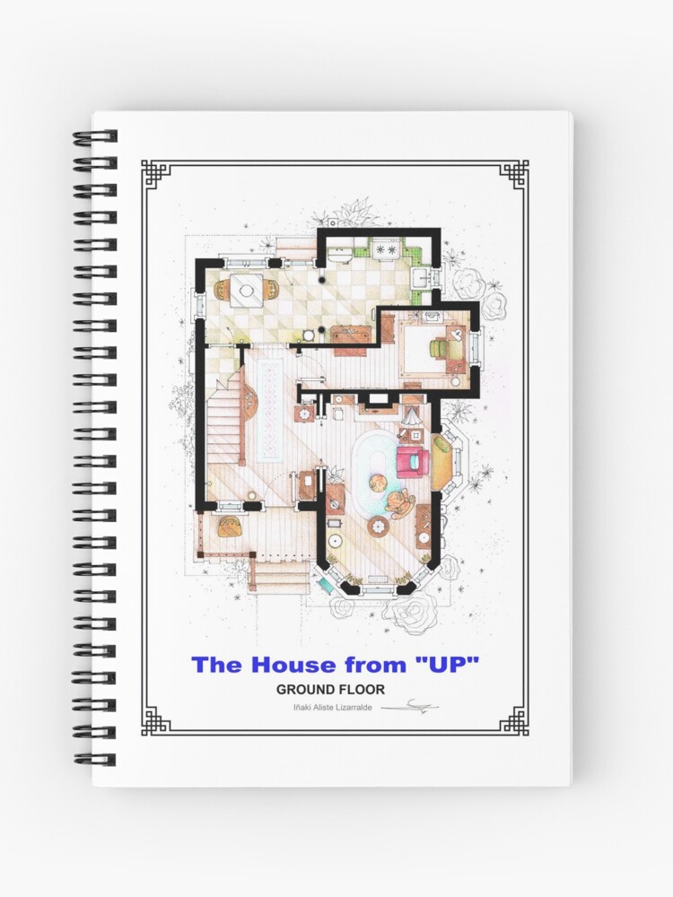 The House From Up Ground Floor Floorplan Spiral Notebook By