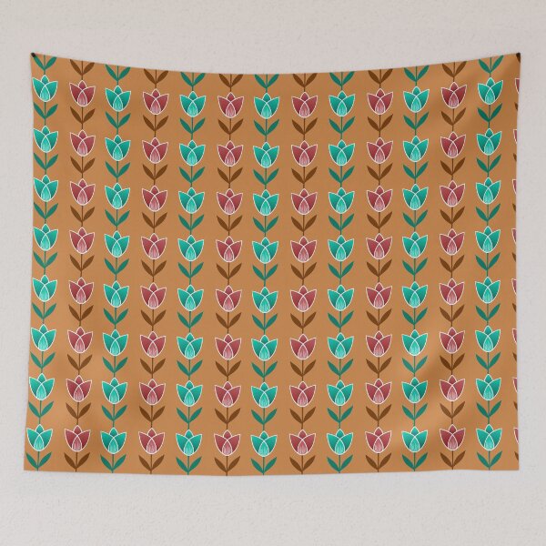 Item preview, Bright and colourful tulips pattern in Sundial mustard yellow designed and sold by HariniArts.