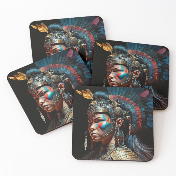 Item preview, Female Aztec Warrior Painting  designed and sold by Artistic Pandas.