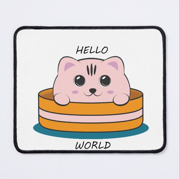 Item preview, cute cat - animals - hello world - cat lovers designed and sold by stormm77.