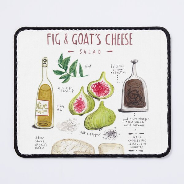 Item preview, Fig Printable Art, Cheese Goat Salad, French Watercolor Illustration, Fruit, Kitchen Decor, Digital Download designed and sold by peachcakecanvas.