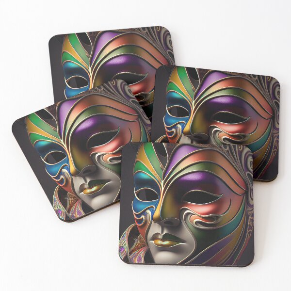 Item preview, Multicolor Mardi Gras Mask designed and sold by OccultDreams.