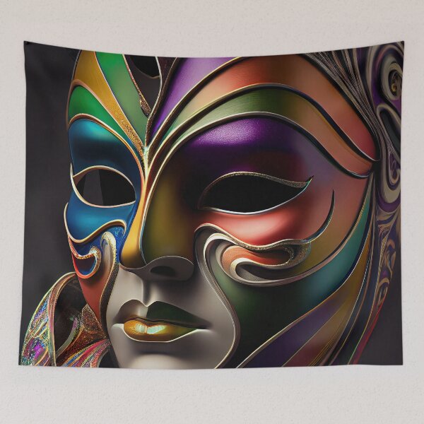 Item preview, Multicolor Mardi Gras Mask designed and sold by OccultDreams.