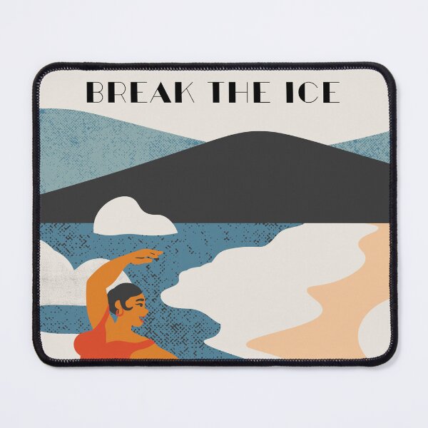 Item preview, Break the ice -  cold water swimming, ice water retro design designed and sold by Wildflow Creations.