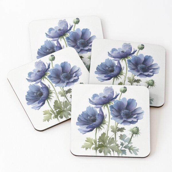 Item preview, Blue Anemone Flowers  designed and sold by Vanover Designs.