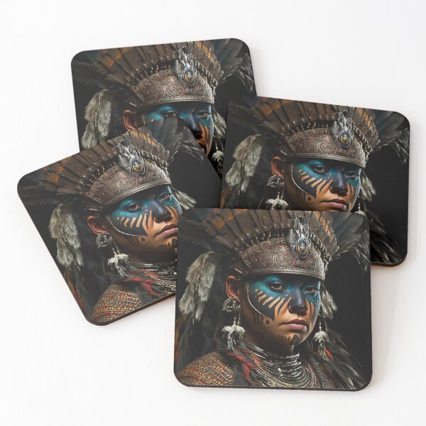 Item preview, Female Aztec Warrior Painting  #2 designed and sold by Artistic Pandas.