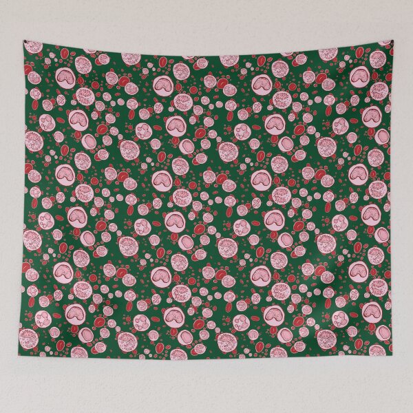 Item preview, Green Red and White Blood Cell Pattern designed and sold by vividbiology.
