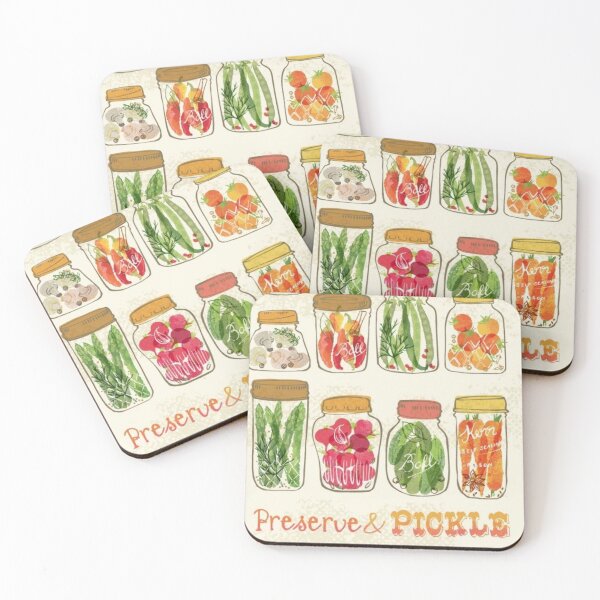 Item preview, Canning, Pickles, Preserve, Jar, Food Preservation Illustration, Watercolor Pickles and Preserves designed and sold by peachcakecanvas.