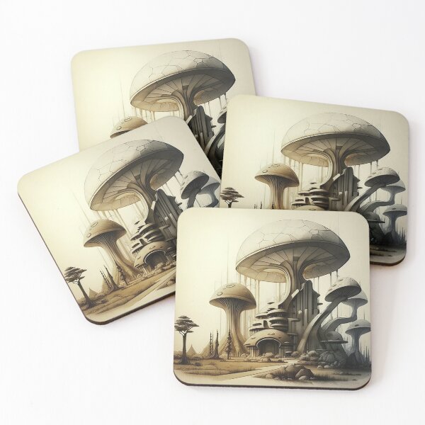 Item preview, Mushroom City In An Alien Fantasy World Landscape designed and sold by Styrman.