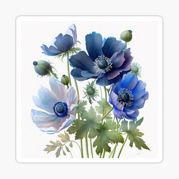 Artikel-Vorschau von Blaue Anemonenblumen, designt und verkauft von Vanover Designs.