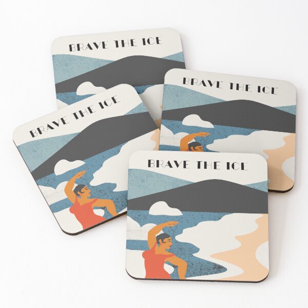Item preview, Brave the ice -  cold water swimming, ice water retro design designed and sold by Wildflow Creations.