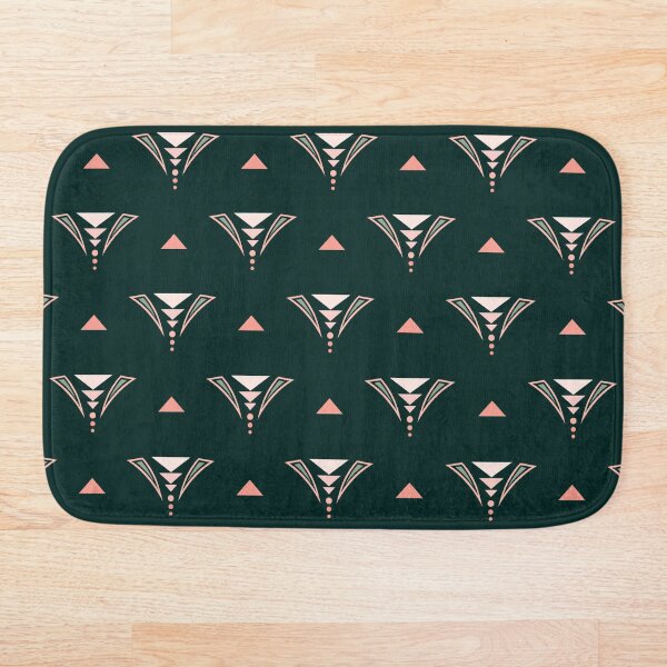 Item preview, Green Art Deco. Triangles and Circles on emerald bg designed and sold by Olena Kovalova Design.