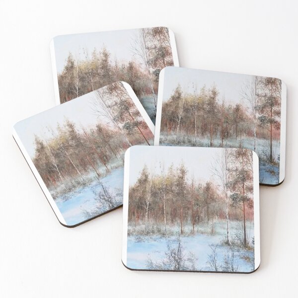 Item preview, id61 Birch Trees, Winter forest and snow cover, black and white trees, icy and snowy trees, winter sunset in birch, snowy forest, cool and cute winter, jungle, Frozen birch, Birch, Watercolor, designed and sold by bcbutika.