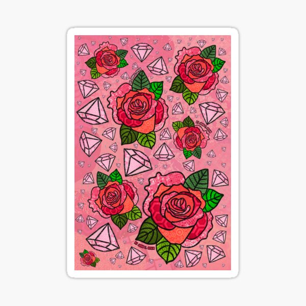 Diamonds & Roses Sticker