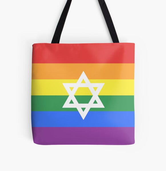 Jewish LGBT+ Pride Flag All Over Print Tote Bag