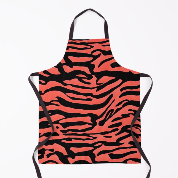Item preview, Salmon and Black Abstract Zebra Stripes designed and sold by asurtiumgreen.