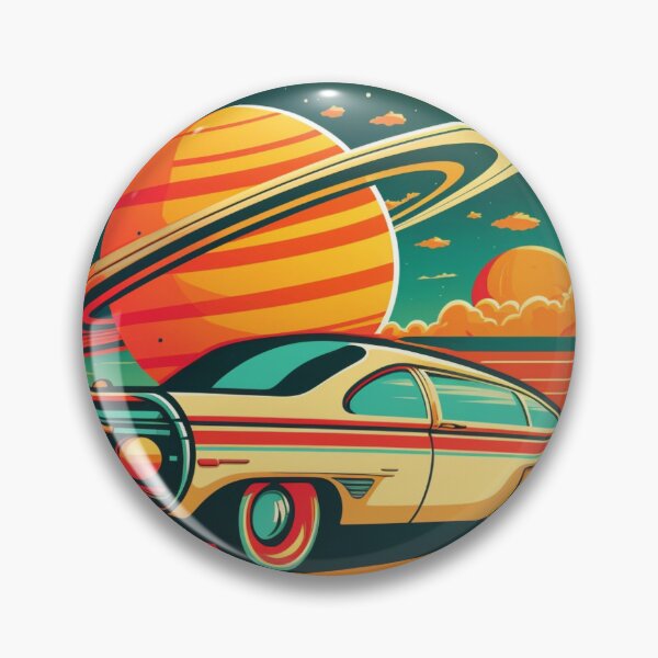 Item preview, Driving a vintage car in sunset beach, near Saturn designed and sold by TheDecalTheory.