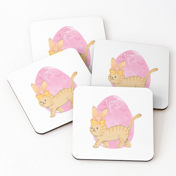 Item preview, Cute Cat Rabbit, Happy Easter, Yellow Cat Bunny Easter Egg designed and sold by uriwe.