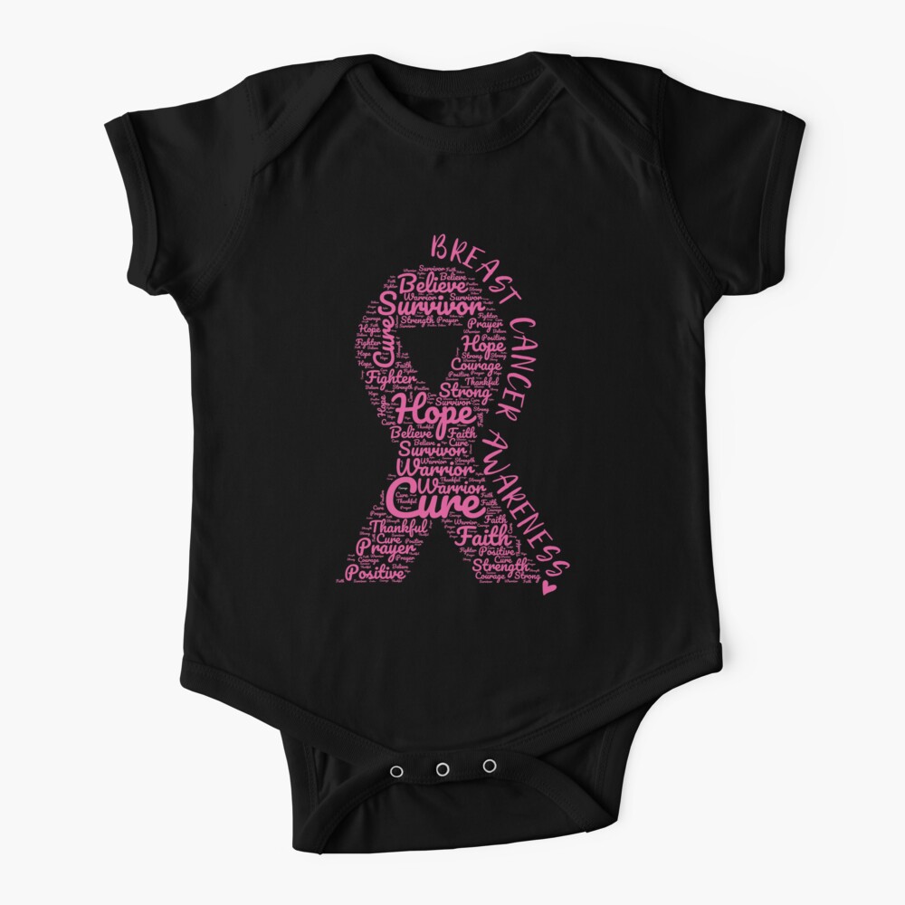 Breast Cancer Awareness Pink Ribbon With Positive Words