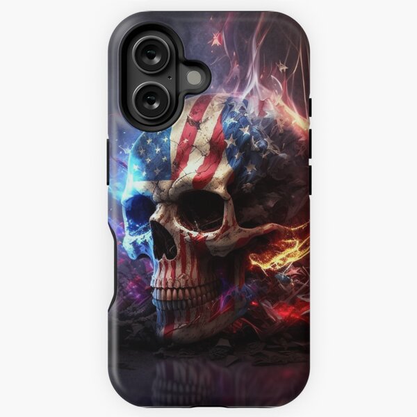 Item preview, American Flag and Skull Art designed and sold by Jades-Corner.